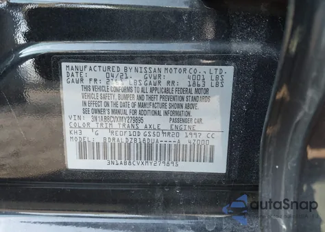 2021 Nissan Sentra Sv Xtronic Cvt from USA, damaged, VIN 3N1AB8CVXMY279895